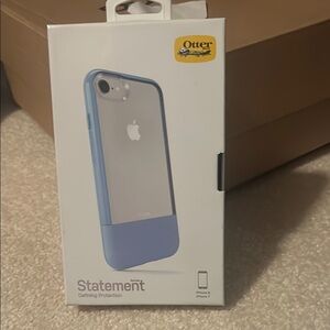 Apple Blue iPhone Case with Transparent Design and Impact Resistance